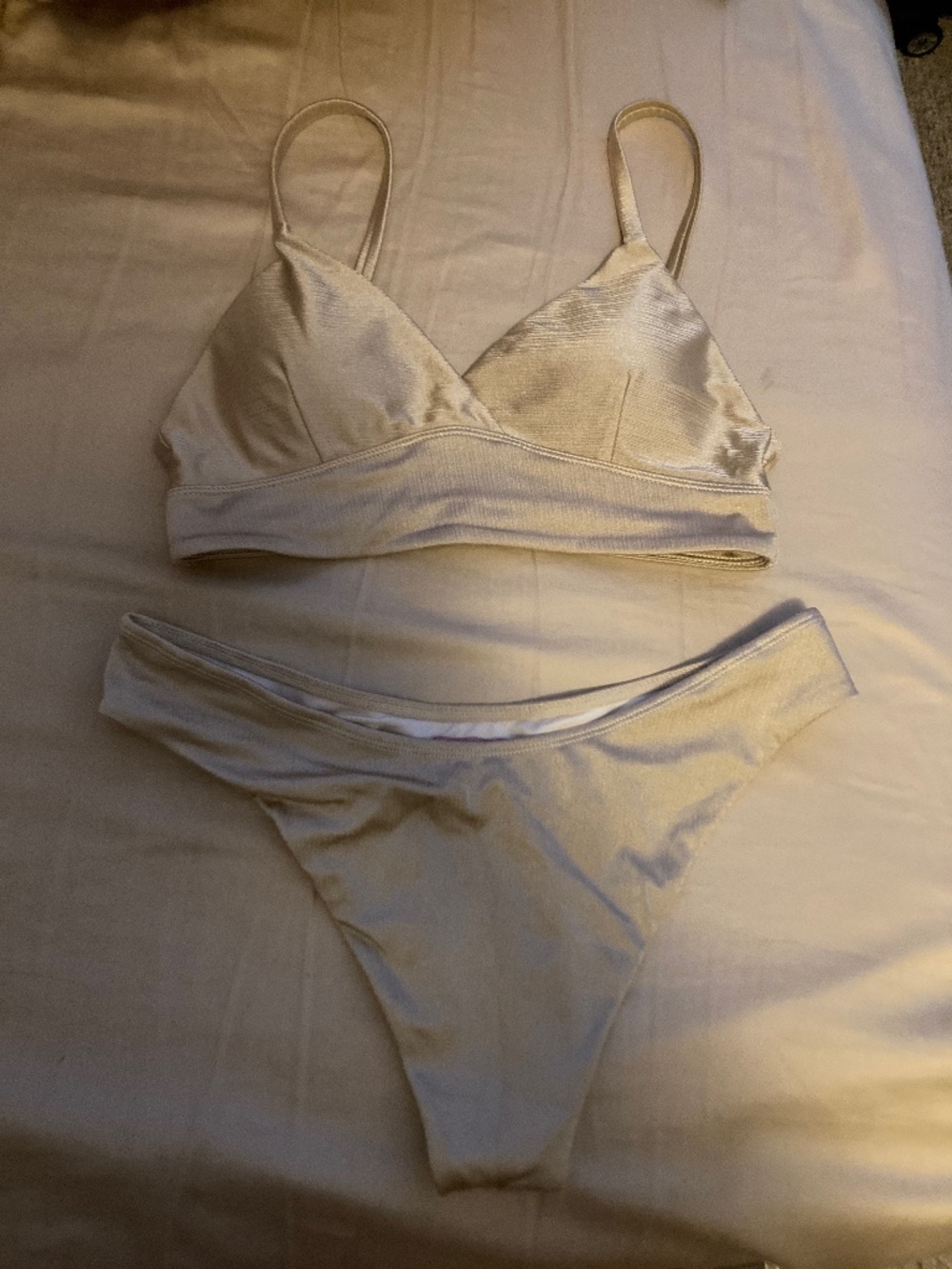 Like new Zerone Pole set Champaign color top S bottoms M